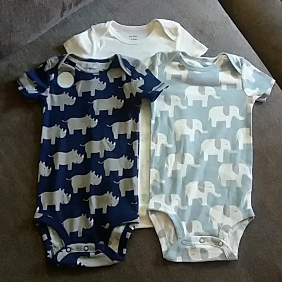 Carters Other - Carter's Animal print onesie 3pcs 12m NWOT